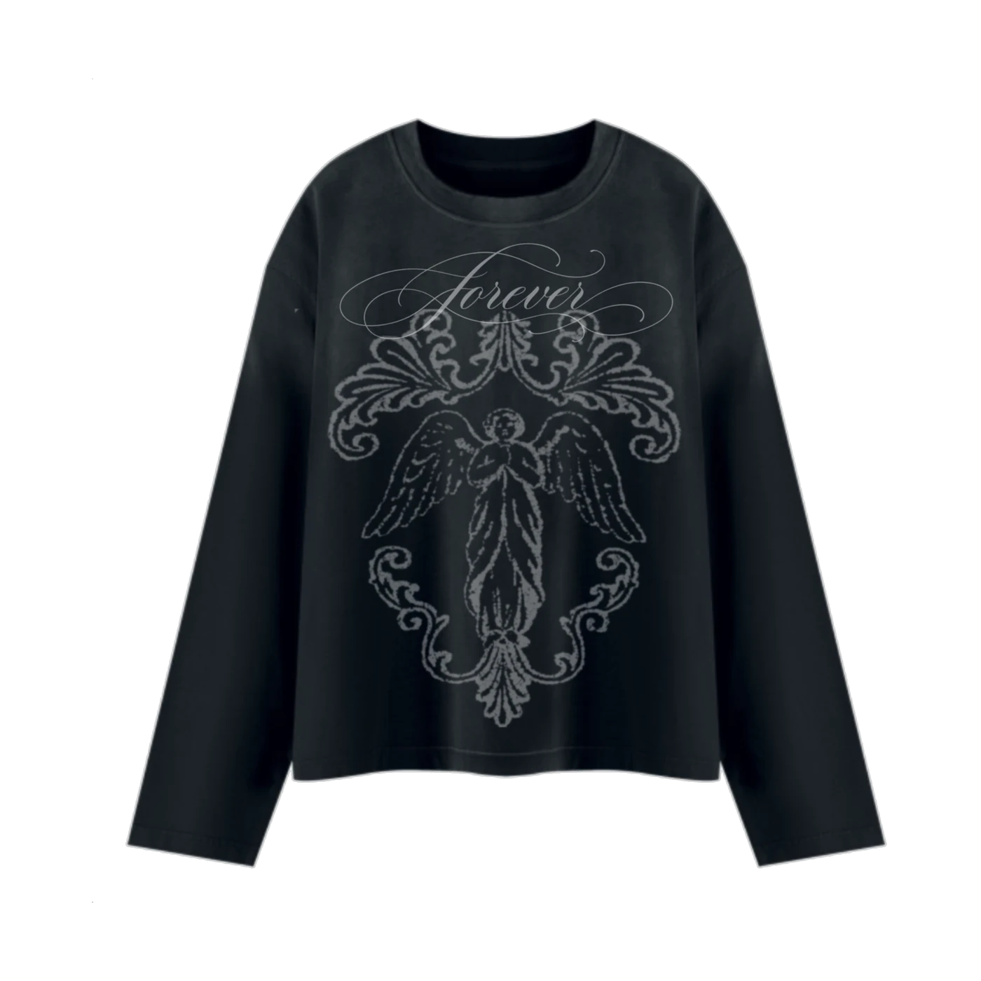 ANGEL LONG SLEEVE (WASHED BLACK), front