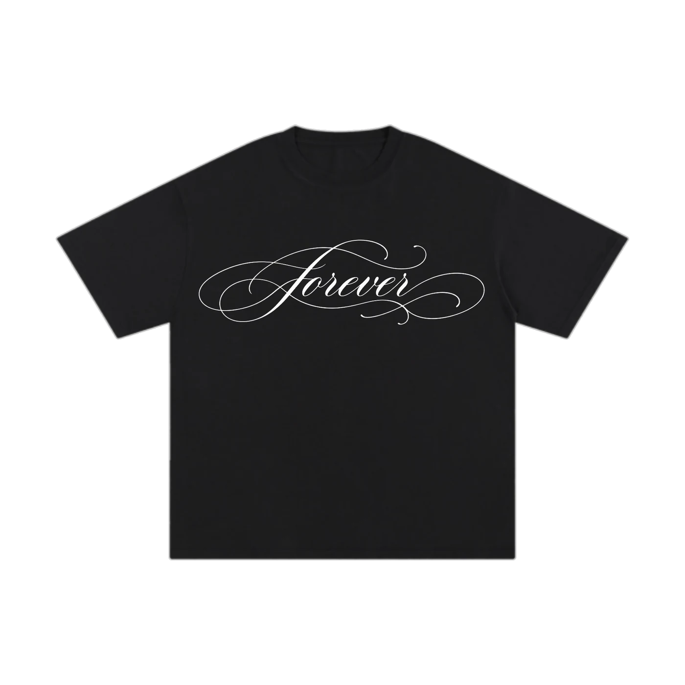FOREVER SCRIPT TEE (BLACK), front